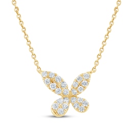 Monique Lhuillier Bliss Lab-Grown Diamond Butterfly Necklace 1/3 ct tw 24K Yellow Gold Vermeil Sterling Silver 18"