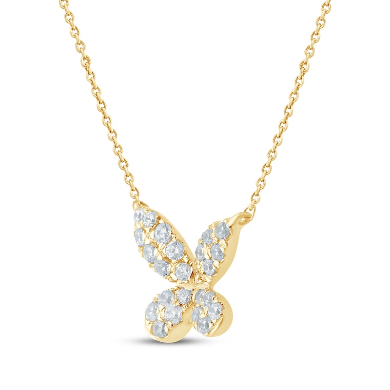 Main Image 2 of Monique Lhuillier Bliss Lab-Grown Diamond Butterfly Necklace 1/3 ct tw 24K Yellow Gold Vermeil Sterling Silver 18"
