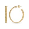 Thumbnail Image 1 of Ribbed Hoop Earrings 24K Yellow Gold Vermeil Sterling Silver 35mm
