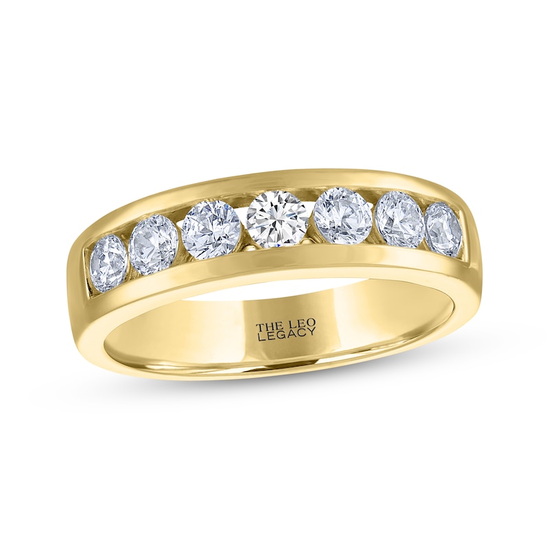 Main Image 1 of THE LEO Legacy Lab-Grown Diamond Men's Channel Wedding Band 1 ct tw 14K Yellow Gold