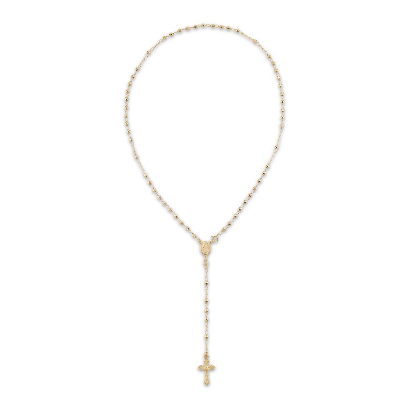 Main Image 2 of Beaded Rosary Necklace 24K Yellow Gold Vermeil Sterling Silver 18"