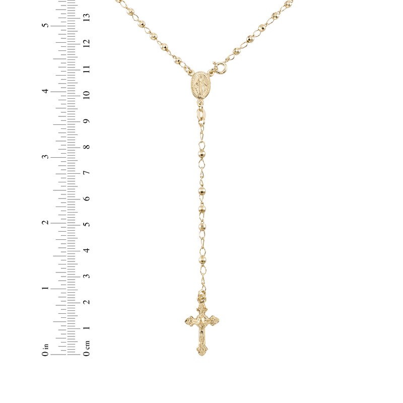 Main Image 4 of Beaded Rosary Necklace 24K Yellow Gold Vermeil Sterling Silver 18"