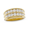 Thumbnail Image 1 of THE LEO Legacy Lab-Grown Diamond Men's Two-Row Channel Wedding Band 2 ct tw 14K Yellow Gold