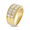 Thumbnail Image 2 of THE LEO Legacy Lab-Grown Diamond Men's Two-Row Channel Wedding Band 2 ct tw 14K Yellow Gold