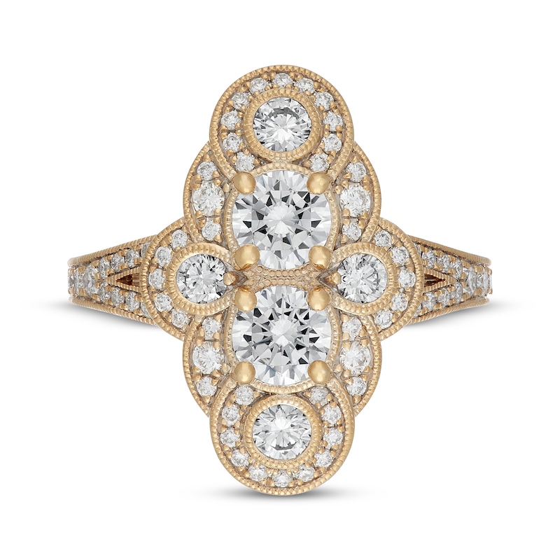 Main Image 3 of Neil Lane Artistry Lab-Grown Diamond Vintage-Style Engagement Ring 2 ct tw 14K Yellow Gold
