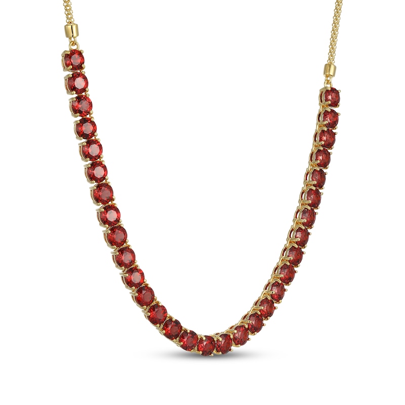 Main Image 2 of STUDIO BY KAY Garnet Smile Necklace 24K Yellow Gold Vermeil Sterling Silver 18"