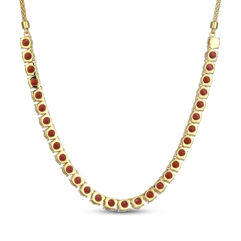 Main Image 3 of STUDIO BY KAY Garnet Smile Necklace 24K Yellow Gold Vermeil Sterling Silver 18"