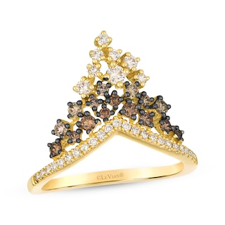 Le Vian Desert Diamonds Chocolate Ombré Chevron Ring 5/8 ct tw 14K Honey Gold