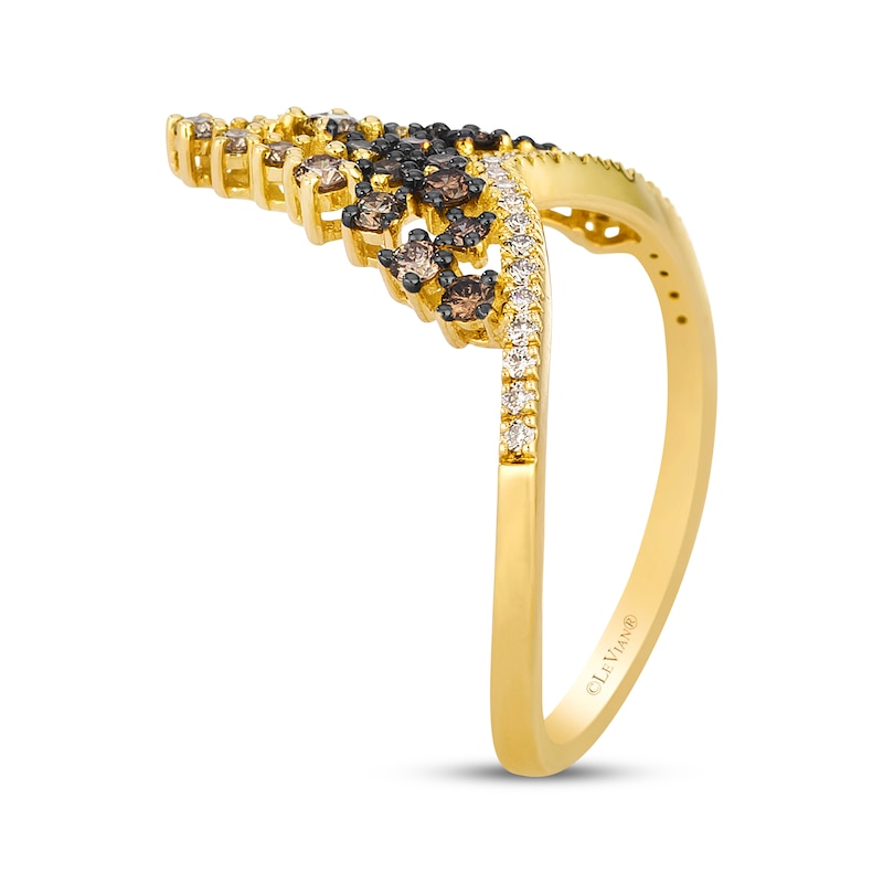 Main Image 2 of Le Vian Desert Diamonds Chocolate Ombré Chevron Ring 5/8 ct tw 14K Honey Gold
