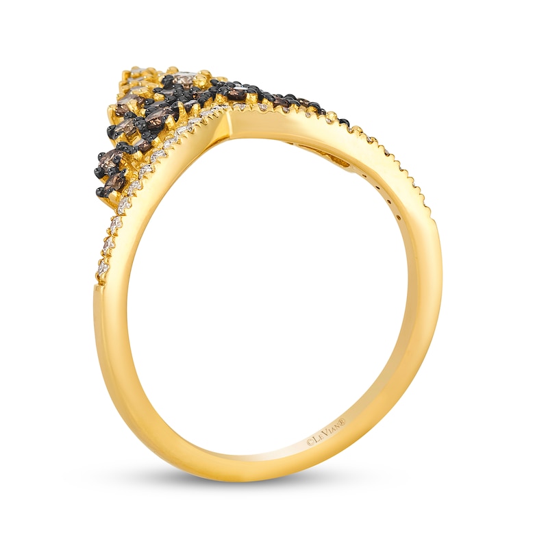Main Image 3 of Le Vian Desert Diamonds Chocolate Ombré Chevron Ring 5/8 ct tw 14K Honey Gold