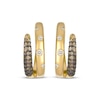 Thumbnail Image 2 of Le Vian Desert Diamonds Chocolate Ombré Two-Row Hoop Earrings 1/2 ct tw 14K Honey Gold