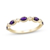 Thumbnail Image 1 of Now + Forever Marquise-Cut Amethyst & Diamond Accent Anniversary Ring 10K Yellow Gold