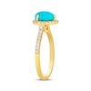 Thumbnail Image 2 of Le Vian Pear-Shaped Turquoise Halo Ring 1/3 ct tw Diamonds 14K Honey Gold