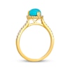 Thumbnail Image 3 of Le Vian Pear-Shaped Turquoise Halo Ring 1/3 ct tw Diamonds 14K Honey Gold