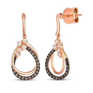 Le Vian Desert Diamonds Teardrop Frame Earrings 1/3 ct tw 14K Strawberry Gold