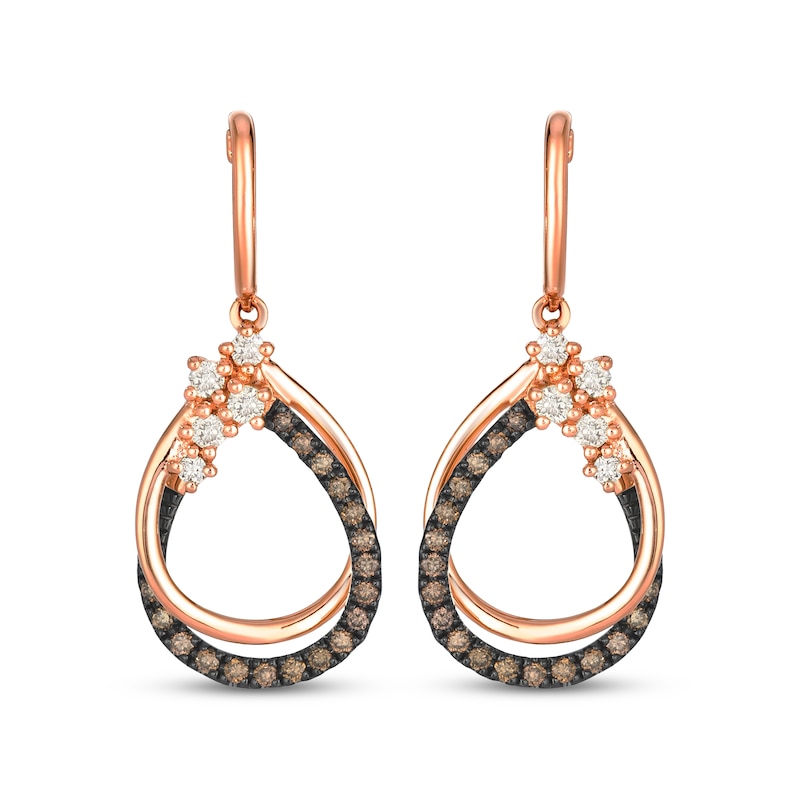 Main Image 2 of Le Vian Desert Diamonds Teardrop Frame Earrings 1/3 ct tw 14K Strawberry Gold