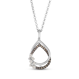 Le Vian Desert Diamonds Teardrop Frame Necklace 1/4 ct tw 14K Vanilla Gold 19"