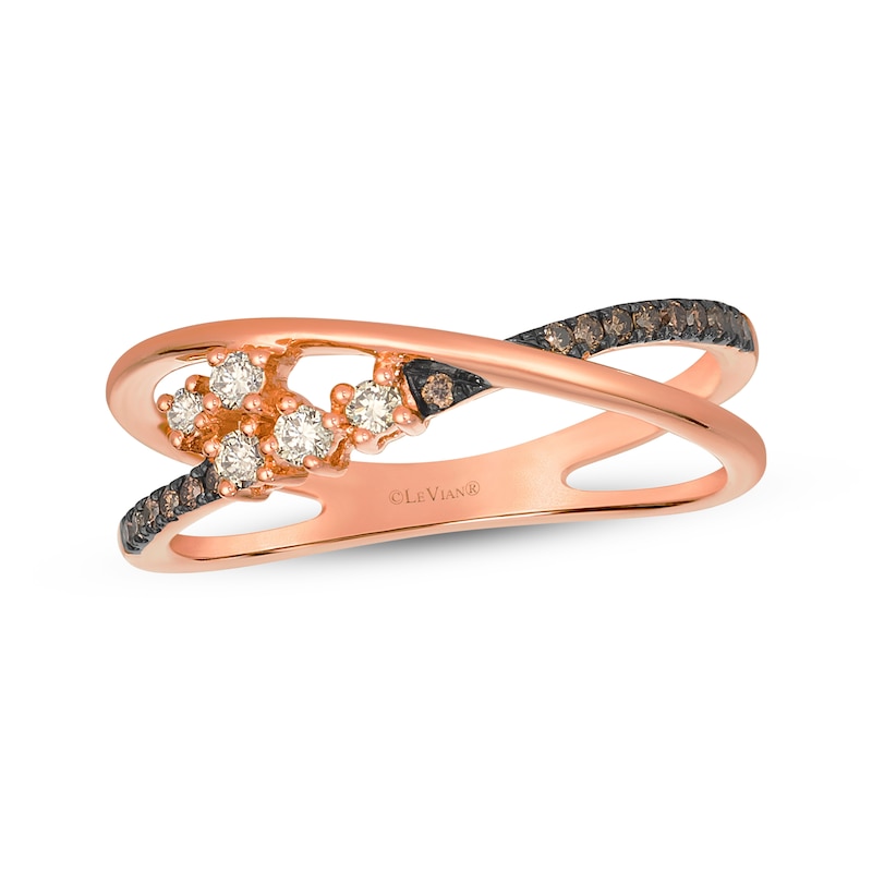 Main Image 1 of Le Vian Desert Diamonds Crossover Ring 1/5 ct tw 14K Strawberry Gold