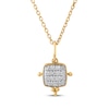 Thumbnail Image 1 of STUDIO BY KAY Lab-Grown Diamond Multi-Stone Cushion-Shaped Necklace 1/6 ct tw 24K Yellow Gold Vermeil Sterling Silver 18"