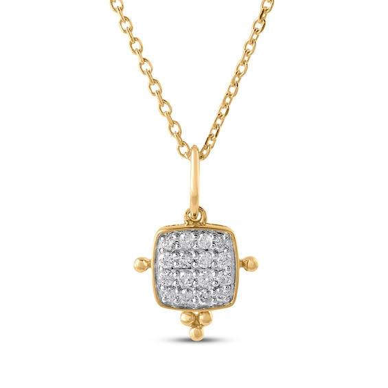 STUDIO BY KAY Lab-Grown Diamond Multi-Stone Cushion-Shaped Necklace 1/6 ct tw 24K Yellow Gold Vermeil Sterling Silver 18"