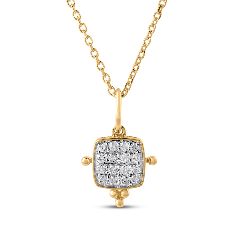 Main Image 1 of STUDIO BY KAY Lab-Grown Diamond Multi-Stone Cushion-Shaped Necklace 1/6 ct tw 24K Yellow Gold Vermeil Sterling Silver 18"