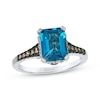 Thumbnail Image 1 of Le Vian Emerald-Cut Blue Topaz Ring 1/3 ct tw Diamonds 14K Vanilla Gold