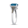 Thumbnail Image 2 of Le Vian Emerald-Cut Blue Topaz Ring 1/3 ct tw Diamonds 14K Vanilla Gold