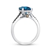 Thumbnail Image 3 of Le Vian Emerald-Cut Blue Topaz Ring 1/3 ct tw Diamonds 14K Vanilla Gold