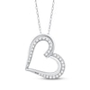 Thumbnail Image 1 of Diamond Tilted Heart Necklace 3/8 ct tw Sterling Silver 18"