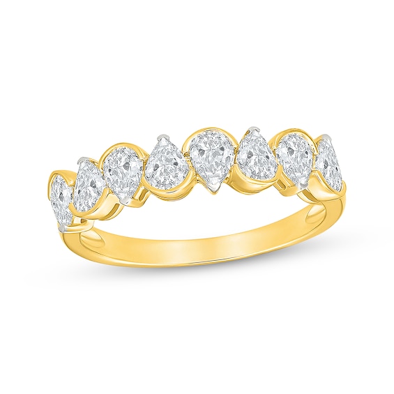 KAY Lab-Grown Diamonds Pear-Shaped Alternating Ring 1 ct tw 10K Yellow Gold