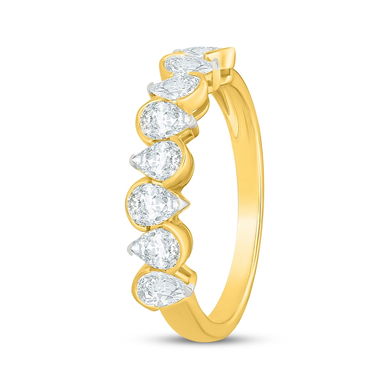 Main Image 2 of KAY Lab-Grown Diamonds Pear-Shaped Alternating Ring 1 ct tw 10K Yellow Gold
