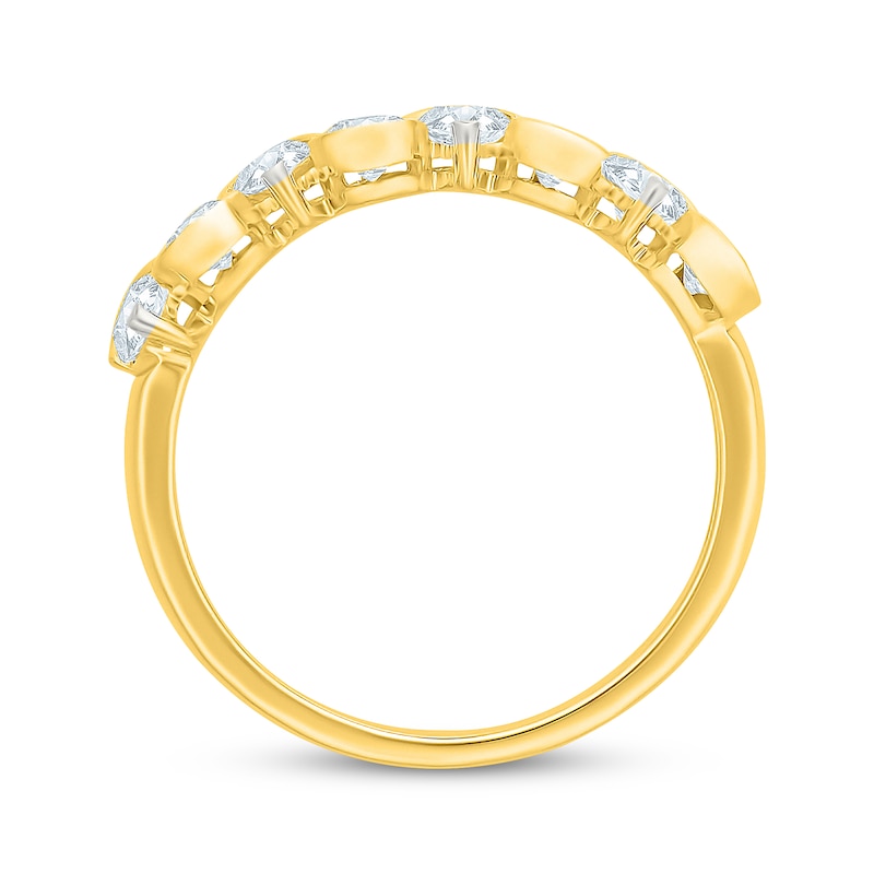 Main Image 3 of KAY Lab-Grown Diamonds Pear-Shaped Alternating Ring 1 ct tw 10K Yellow Gold