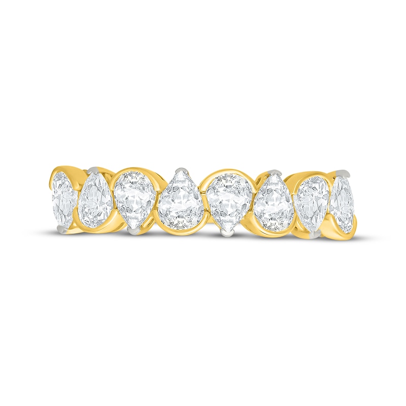 Main Image 4 of KAY Lab-Grown Diamonds Pear-Shaped Alternating Ring 1 ct tw 10K Yellow Gold