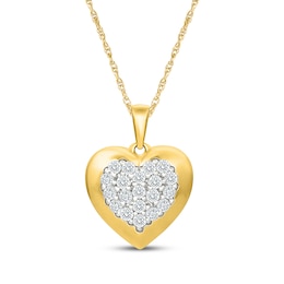 KAY Lab-Grown Diamonds Heart Necklace 1/2 ct tw 14K Yellow Gold-Plated Sterling Silver 18"