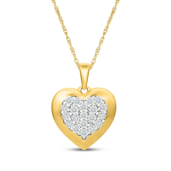 KAY Lab-Grown Diamonds Heart Necklace 1/2 ct tw 14K Yellow Gold-Plated Sterling Silver 18"