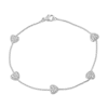 Thumbnail Image 1 of KAY Lab-Grown Diamonds Pavé-Set Heart Station Bracelet 1/2 ct tw Sterling Silver 7"