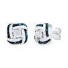 Thumbnail Image 2 of Blue and White Diamond Accent Knot Stud Earrings Sterling Silver