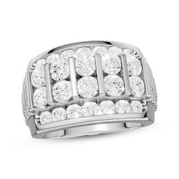 Men's KAY Lab-Grown Diamonds Four-Row Ring 3 ct tw Sterling Silver