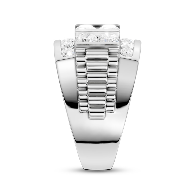 Main Image 3 of Men's KAY Lab-Grown Diamonds Four-Row Ring 3 ct tw Sterling Silver