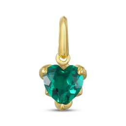 STUDIO BY KAY Heart-Shaped Lab-Created Emerald Charm 24K Yellow Gold Vermeil Sterling Silver