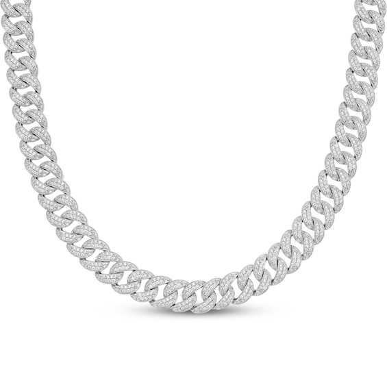 KAY Lab-Grown Diamonds Men's Cuban Curb Chain Necklace 7 ct tw Sterling Silver 22"