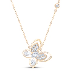 KAY Lab-Grown Diamonds Butterfly Necklace 1/2 ct tw 10K Yellow Gold 18"