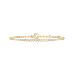 KAY Lab-Grown Diamonds Line & Chain Bracelet 1/8 ct tw 10K Yellow Gold 7"