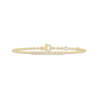 KAY Lab-Grown Diamonds Line & Chain Bracelet 1/8 ct tw 10K Yellow Gold 7"