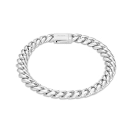 JAXXON Men's Collection 7mm Cuban Curb Chain Bracelet Solid Stainless Steel 8"