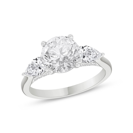 Memories Moments Magic Lab-Grown Diamond Three-Stone Engagement Ring Setting 1 ct tw 18K White Gold