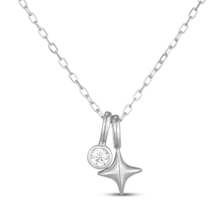Rocksbox The Northstar Lab-Grown Diamond Necklace 1/15 ct tw Sterling Silver 19"