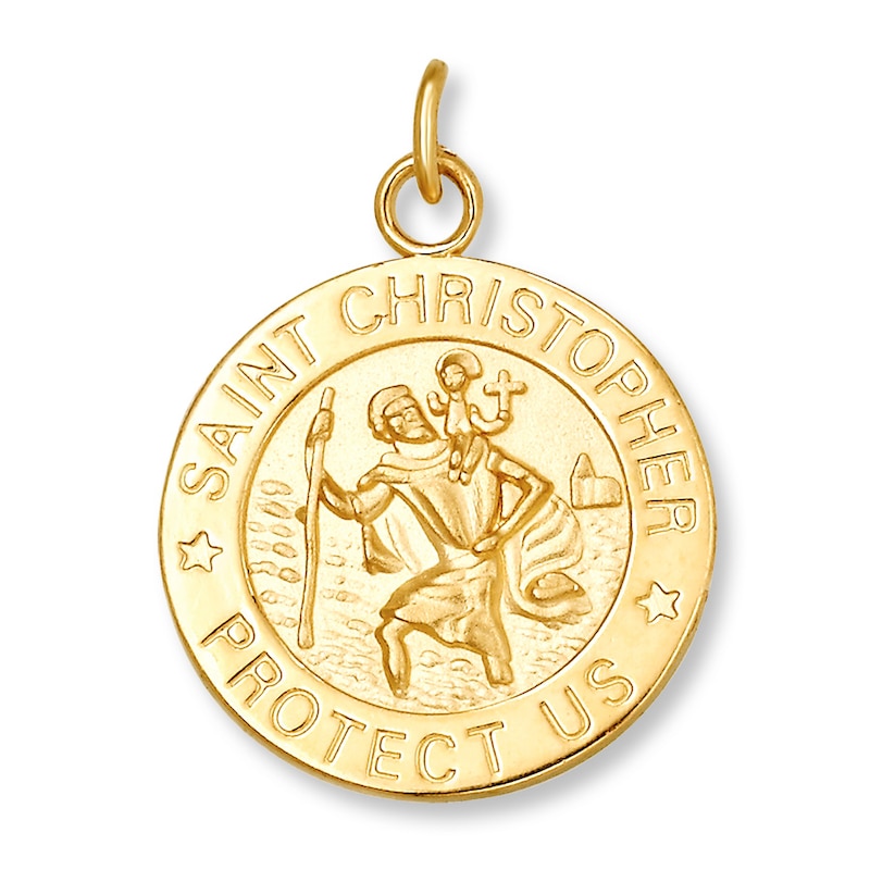 St. Christopher Medal Charm 14K Yellow Gold