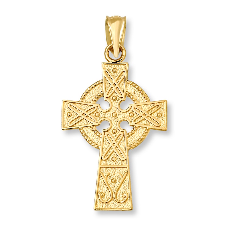 Main Image 1 of Celtic Cross Charm 14K Yellow Gold