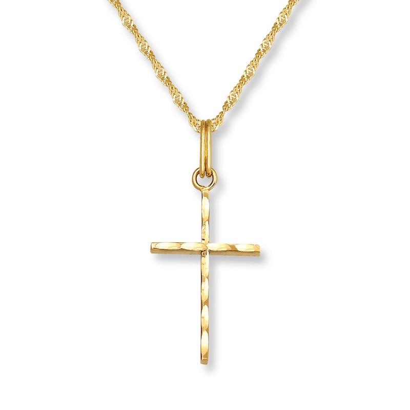 Petite Cross Necklace 14K Yellow Gold